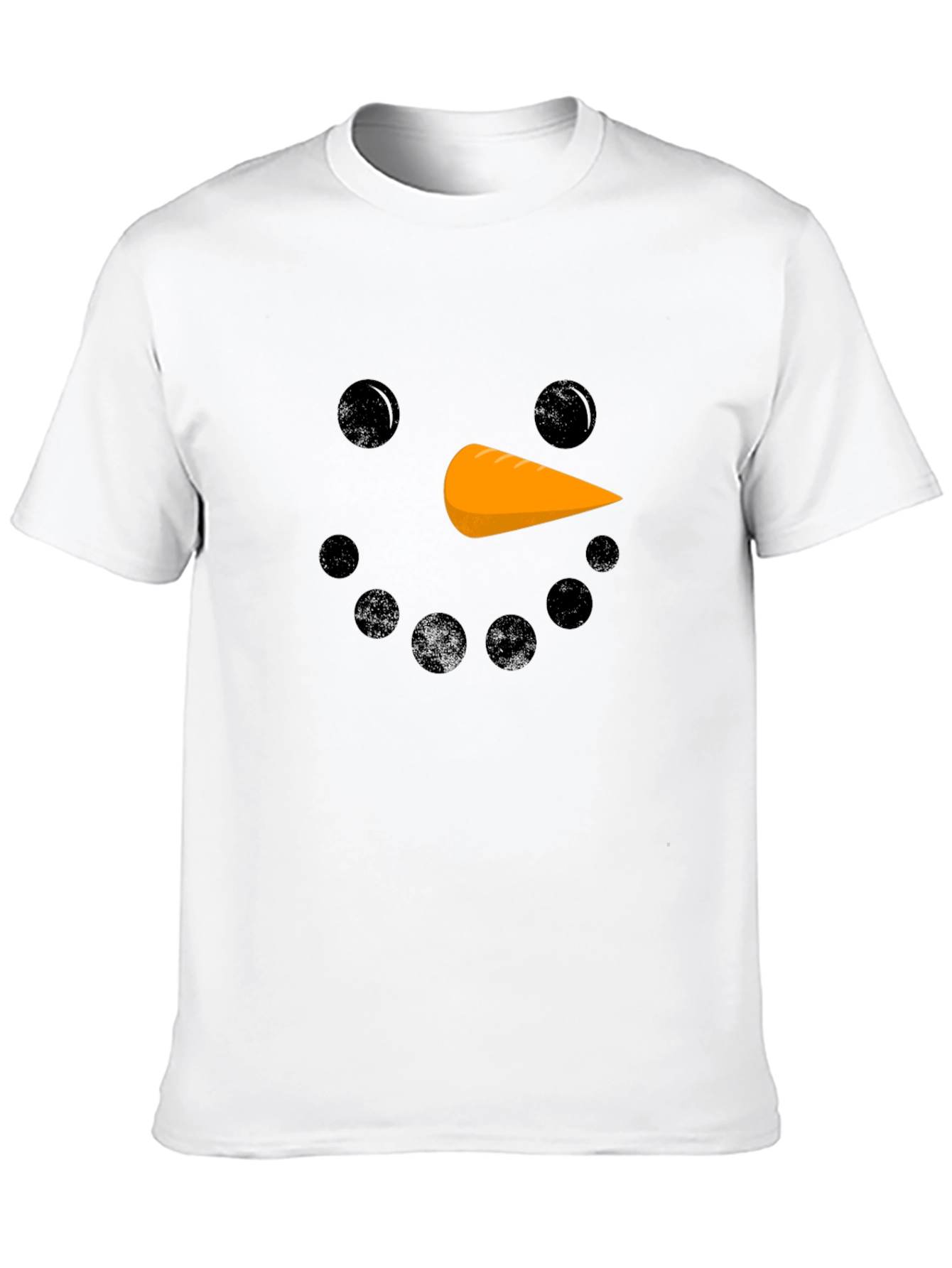 Snowman Face Graphic T-Shirt - Winter Holiday Tee