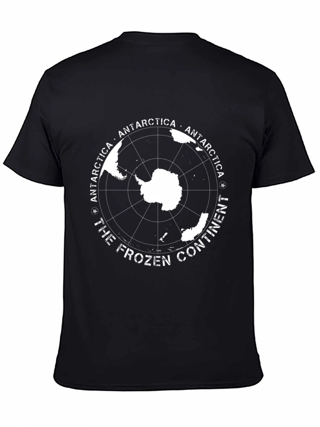 Antarctica Continent Graphic Tee - Black