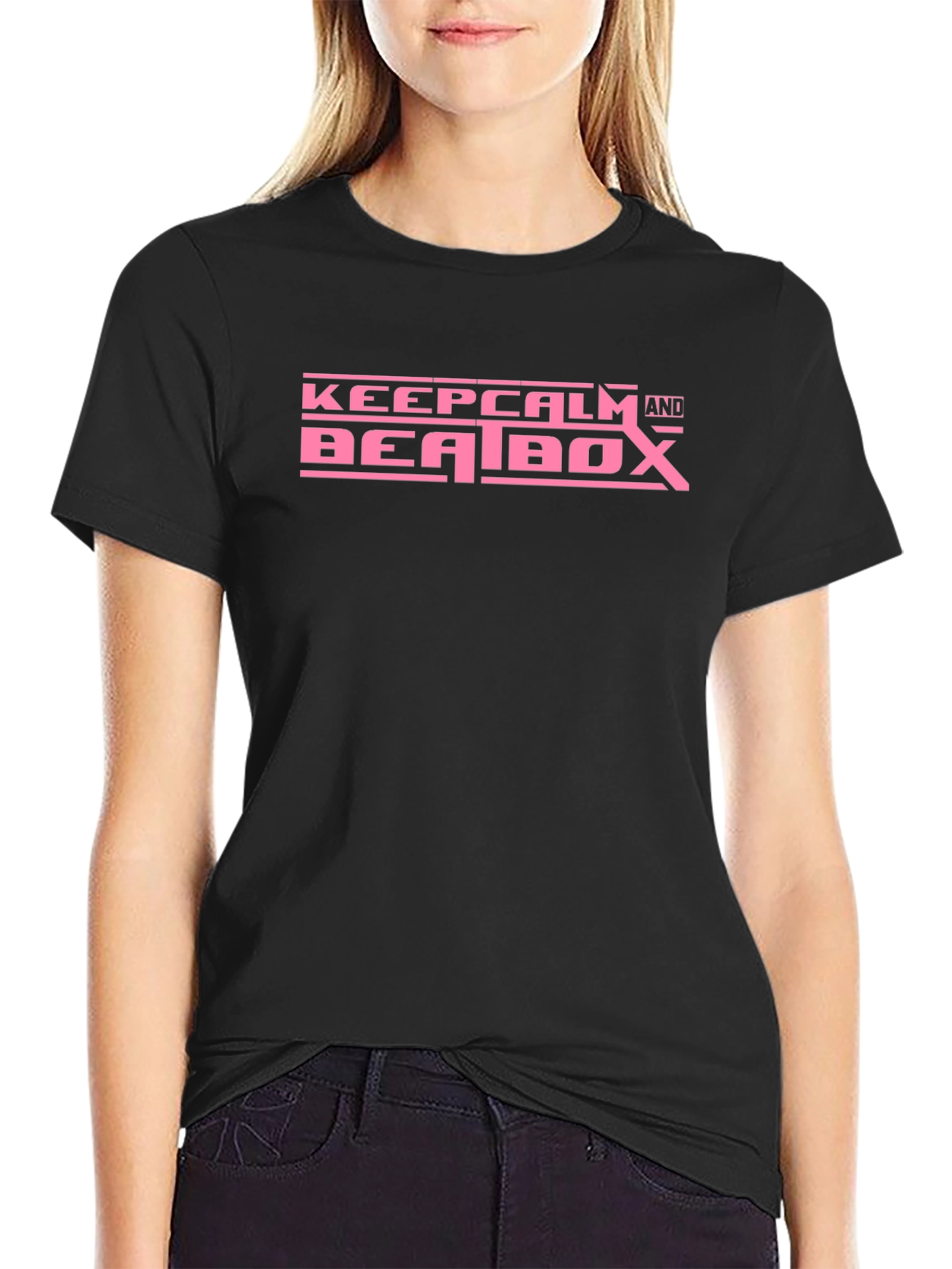 Keep Calm and Beatbox Pink Graphic Tee