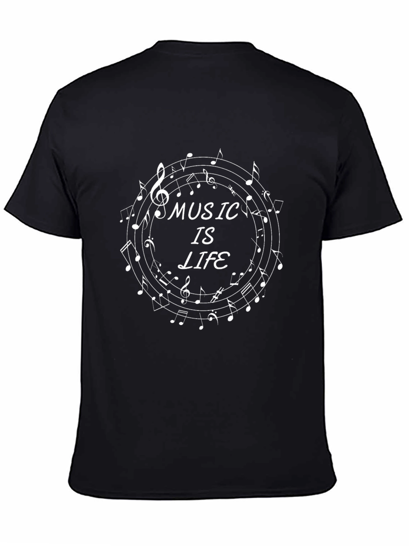 Music is Life T-Shirt - Black Cotton Tee