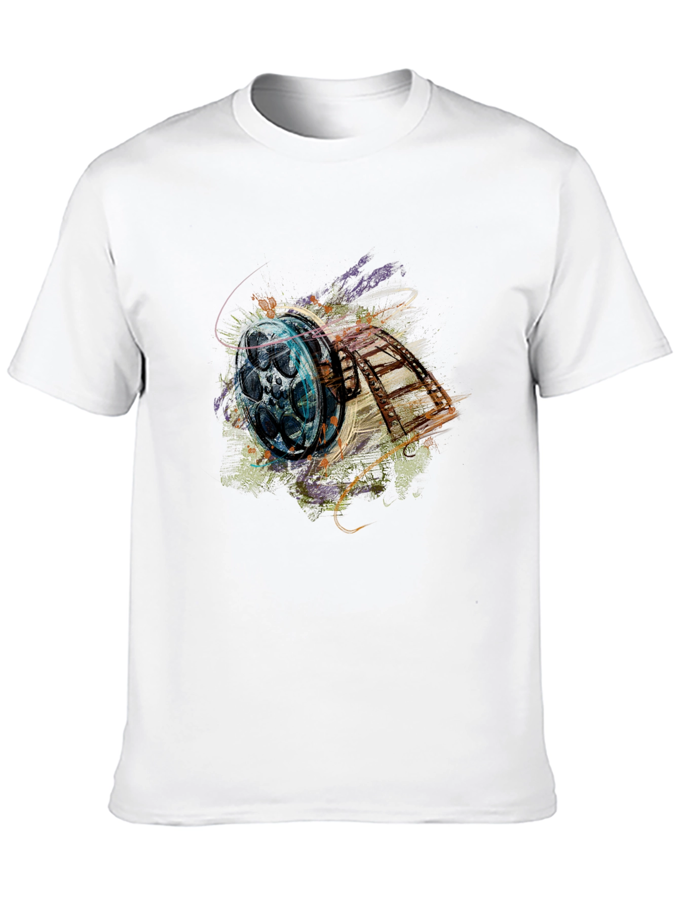 Retro Film Reel Graphic Black T-Shirt
