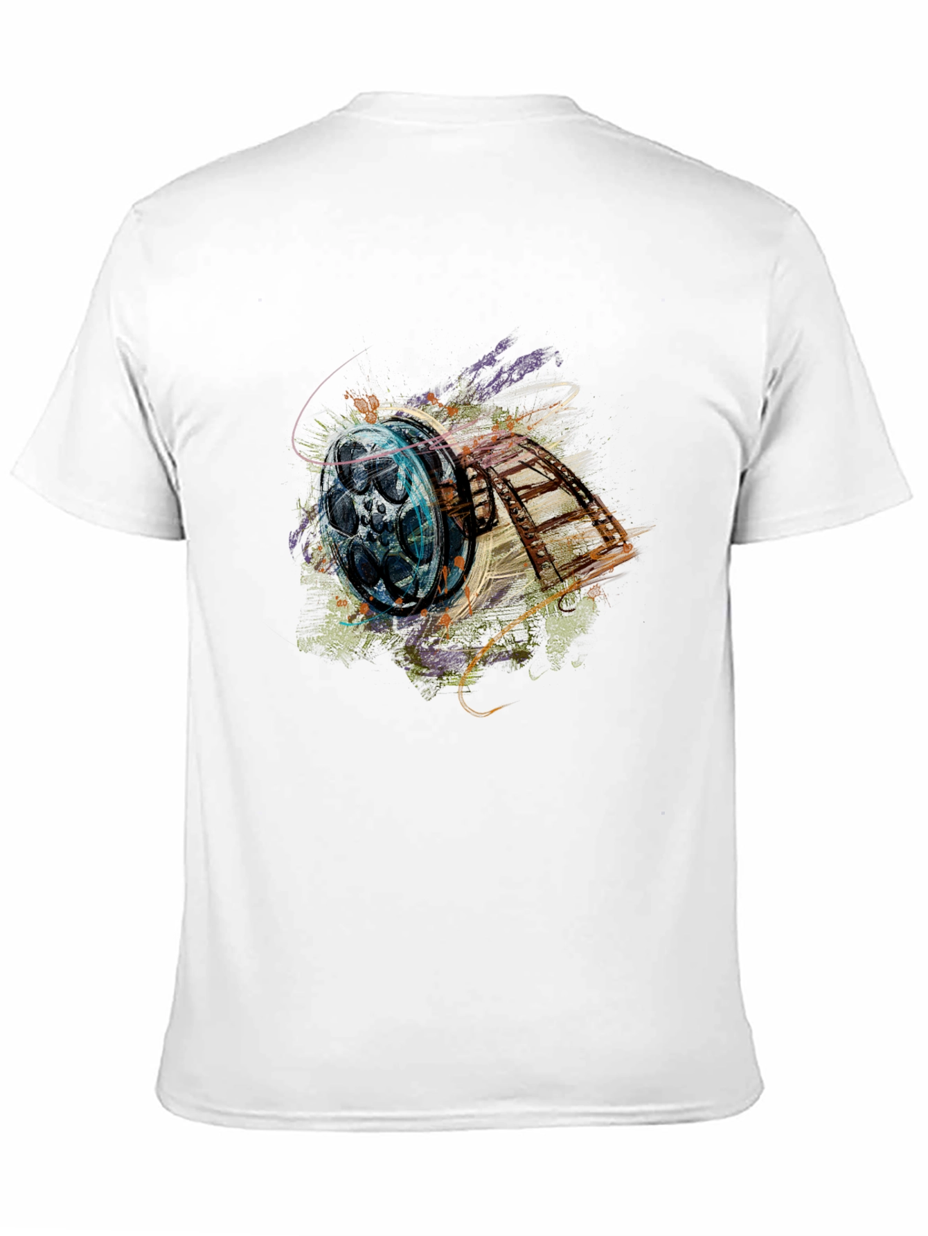 Retro Film Reel Graphic Black T-Shirt