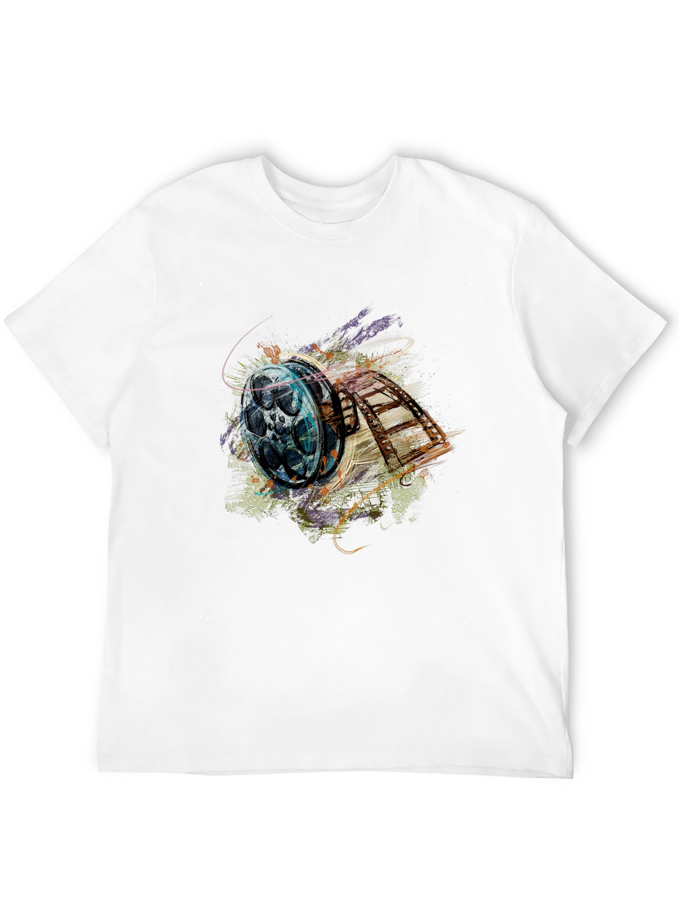 Retro Film Reel Graphic Black T-Shirt