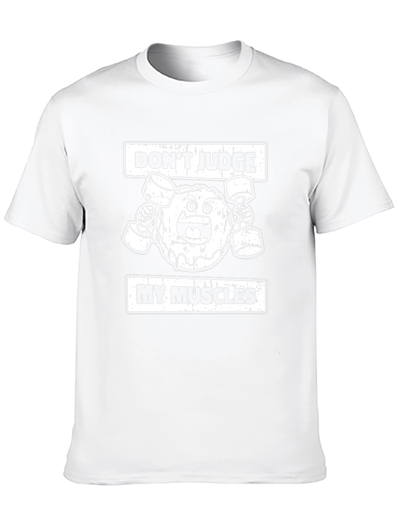 Funny Donut Muscles Graphic T-Shirt - Black