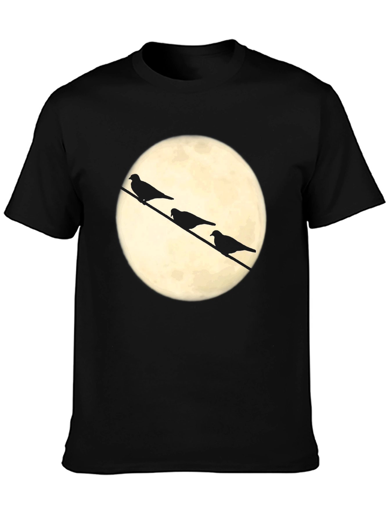 Birds on a Wire T-Shirt - Moonlit Silhouette