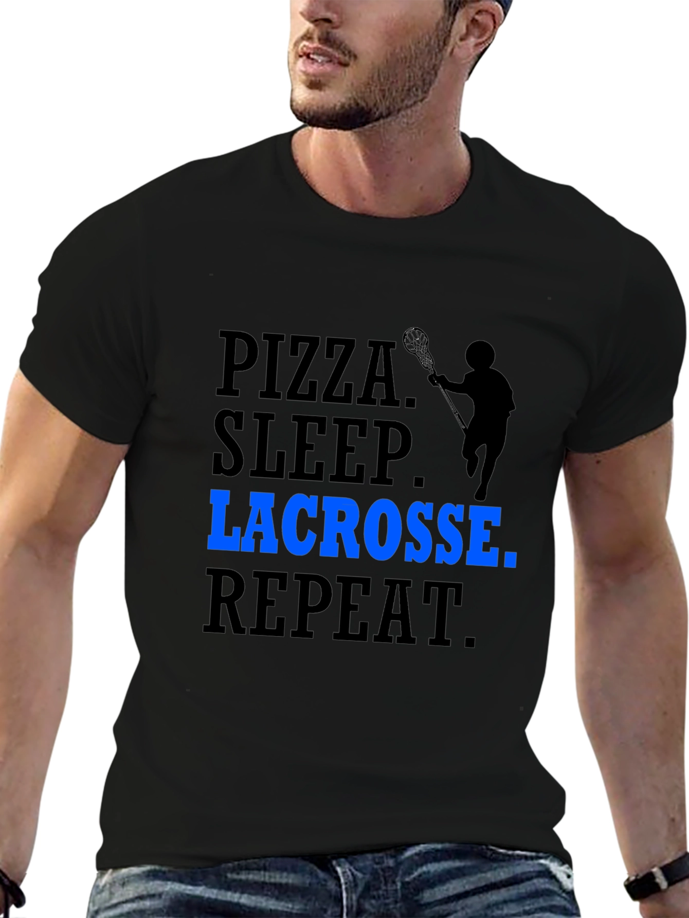 Pizza Sleep Lacrosse Repeat T-Shirt