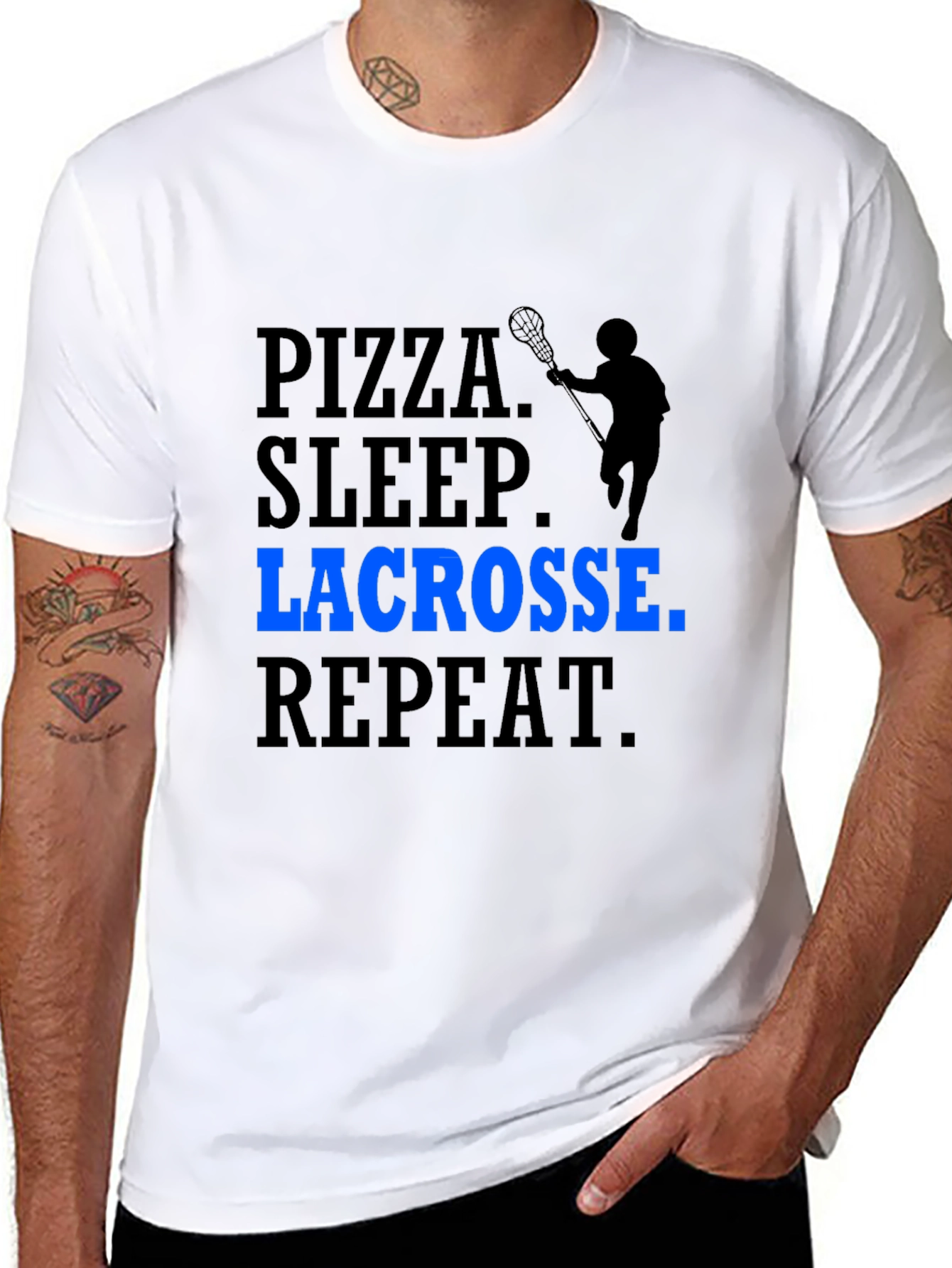 Pizza Sleep Lacrosse Repeat T-Shirt