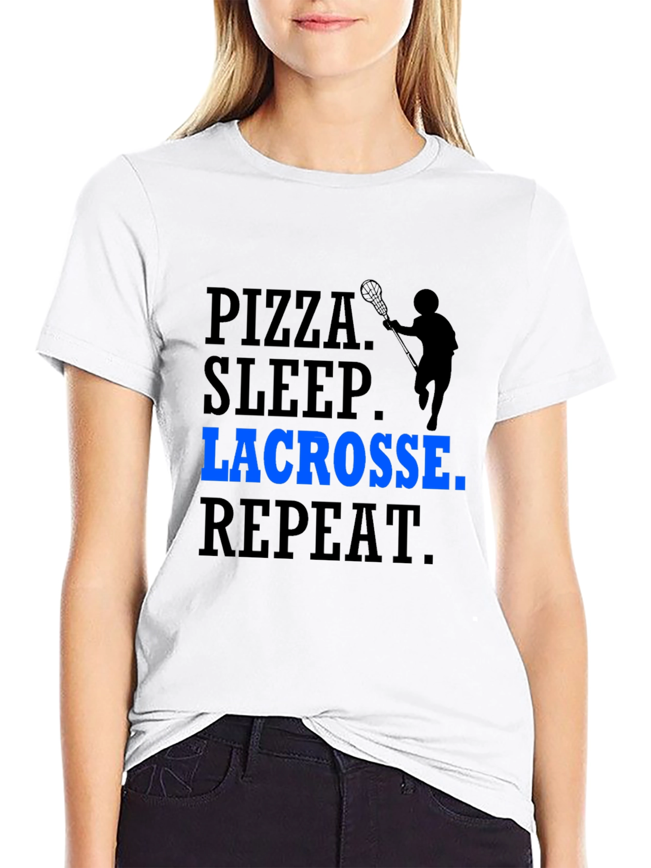 Pizza Sleep Lacrosse Repeat T-Shirt