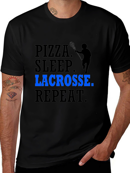 Pizza Sleep Lacrosse Repeat T-Shirt