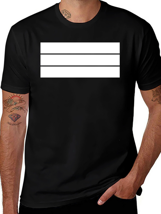 Minimalist Three Stripe Graphic Tee - Black