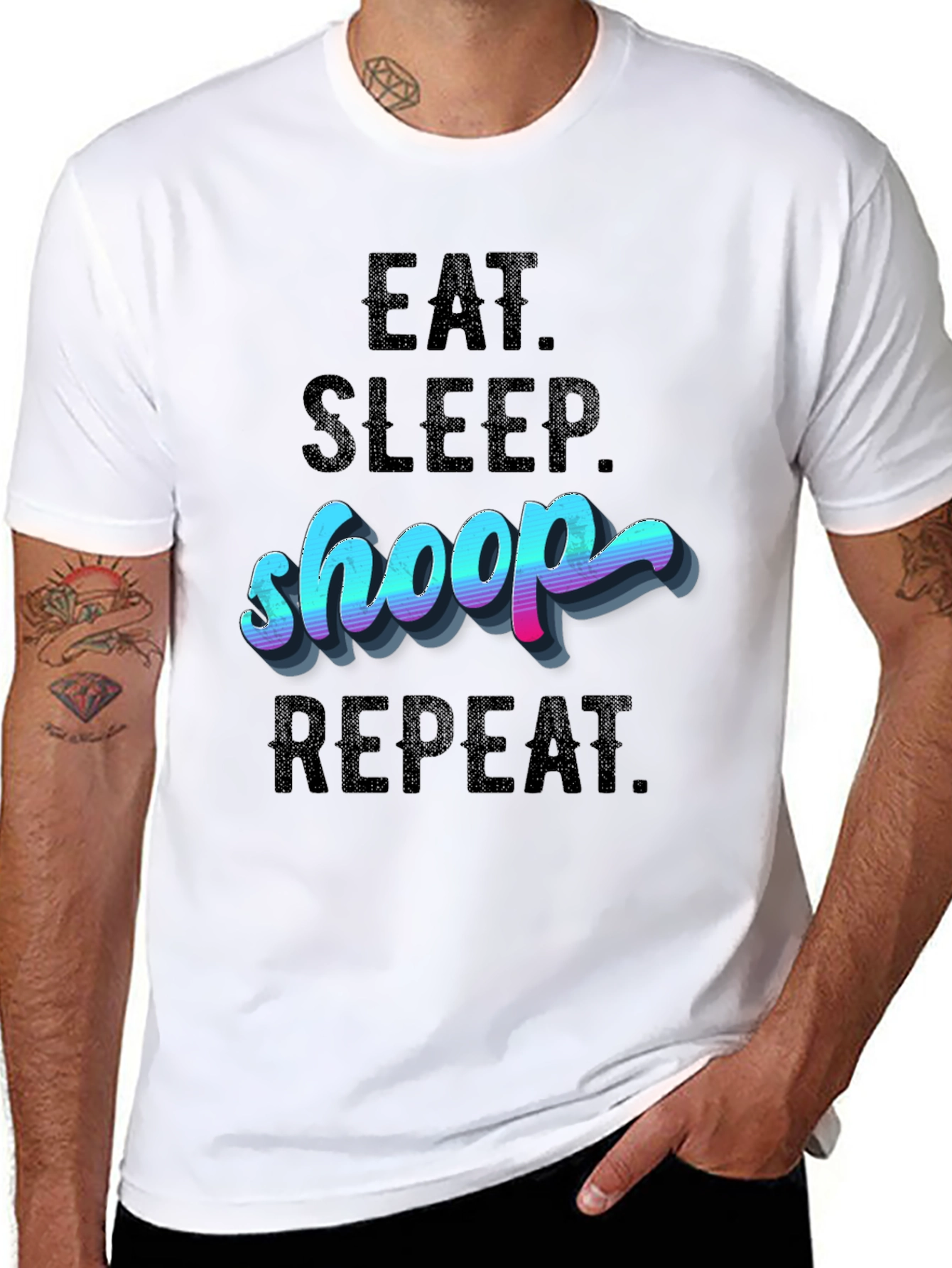 Eat Sleep Shoop Repeat Black T-Shirt