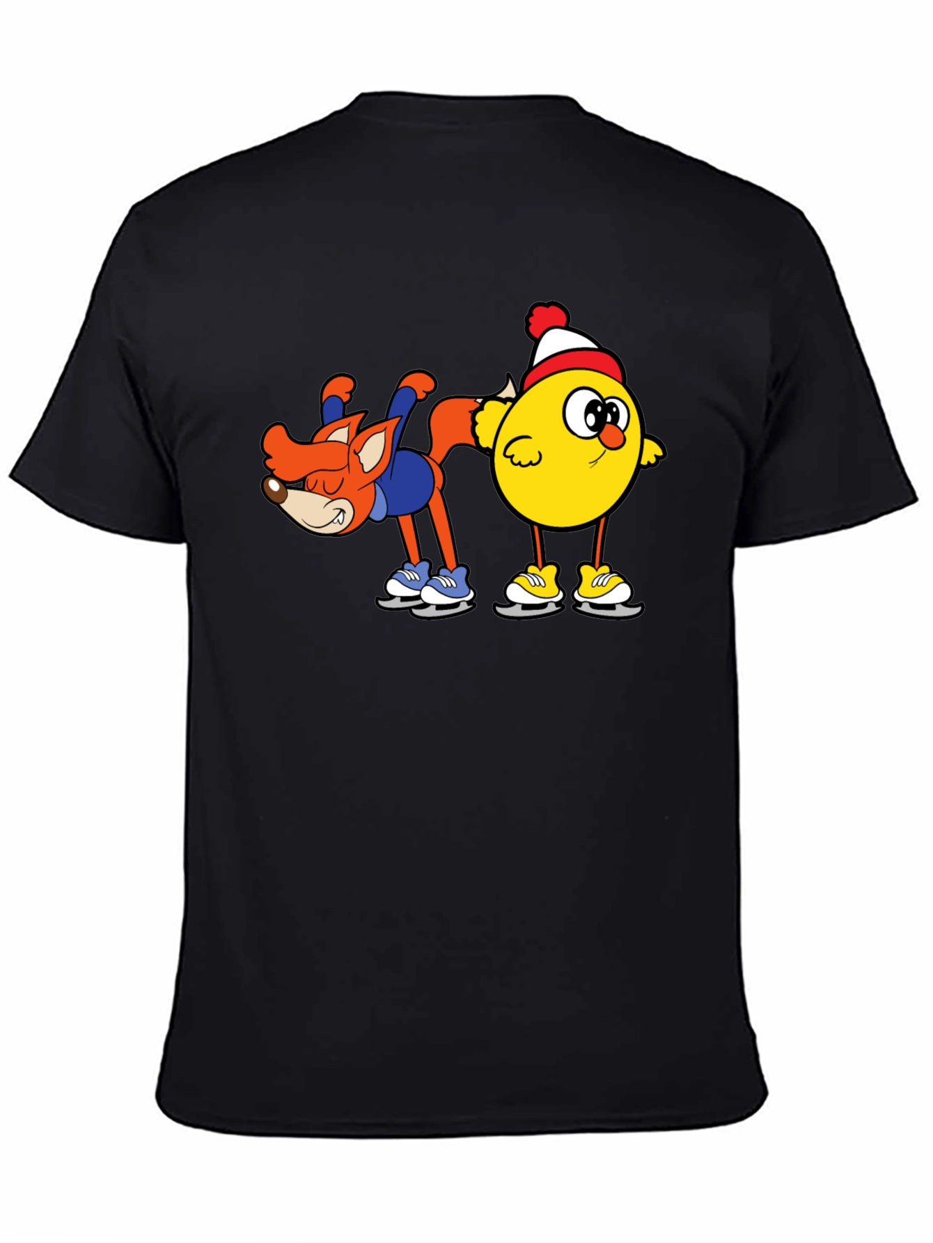 Funny Fox and Chick Ice Skating T-Shirt