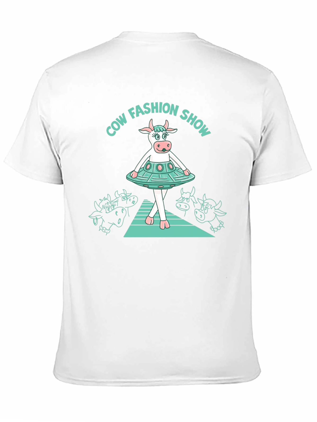 Cow Fashion Show Black T-Shirt