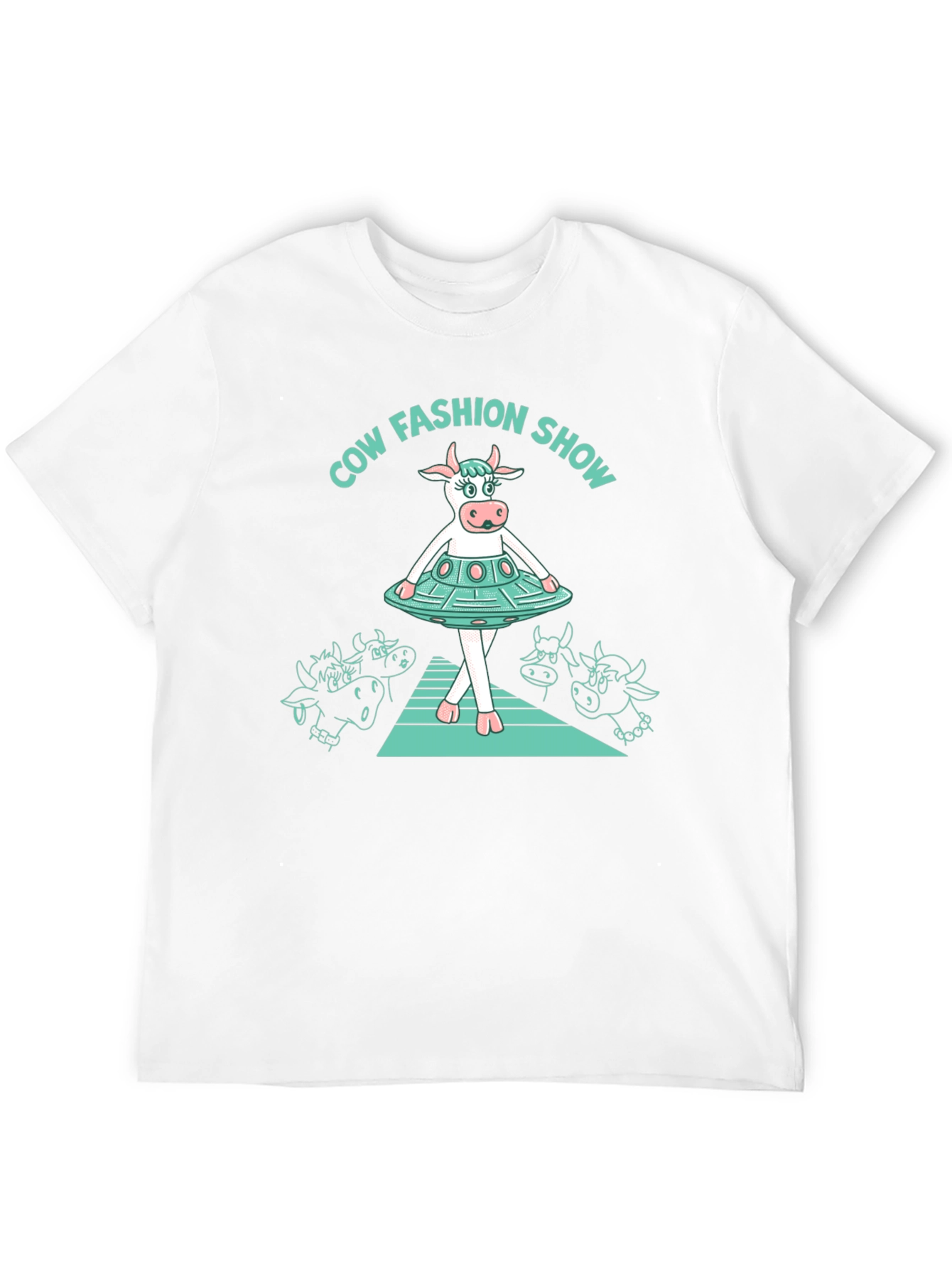 Cow Fashion Show Black T-Shirt