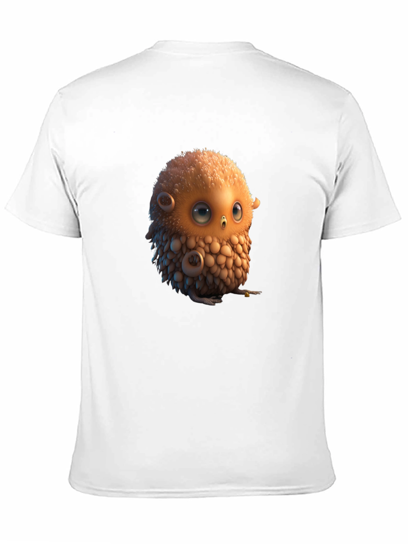 Cute Animated Owl Graphic Black T-Shirt