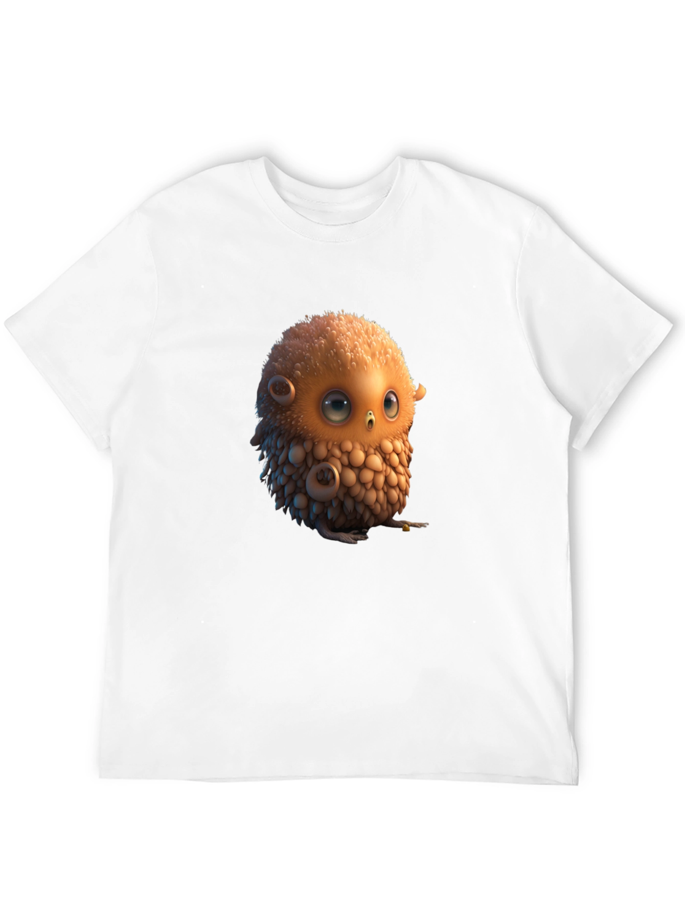 Cute Animated Owl Graphic Black T-Shirt