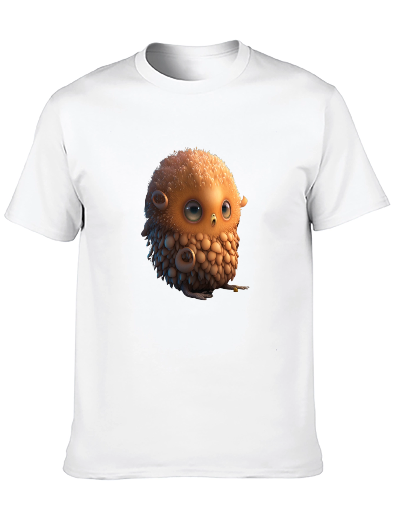 Cute Animated Owl Graphic Black T-Shirt