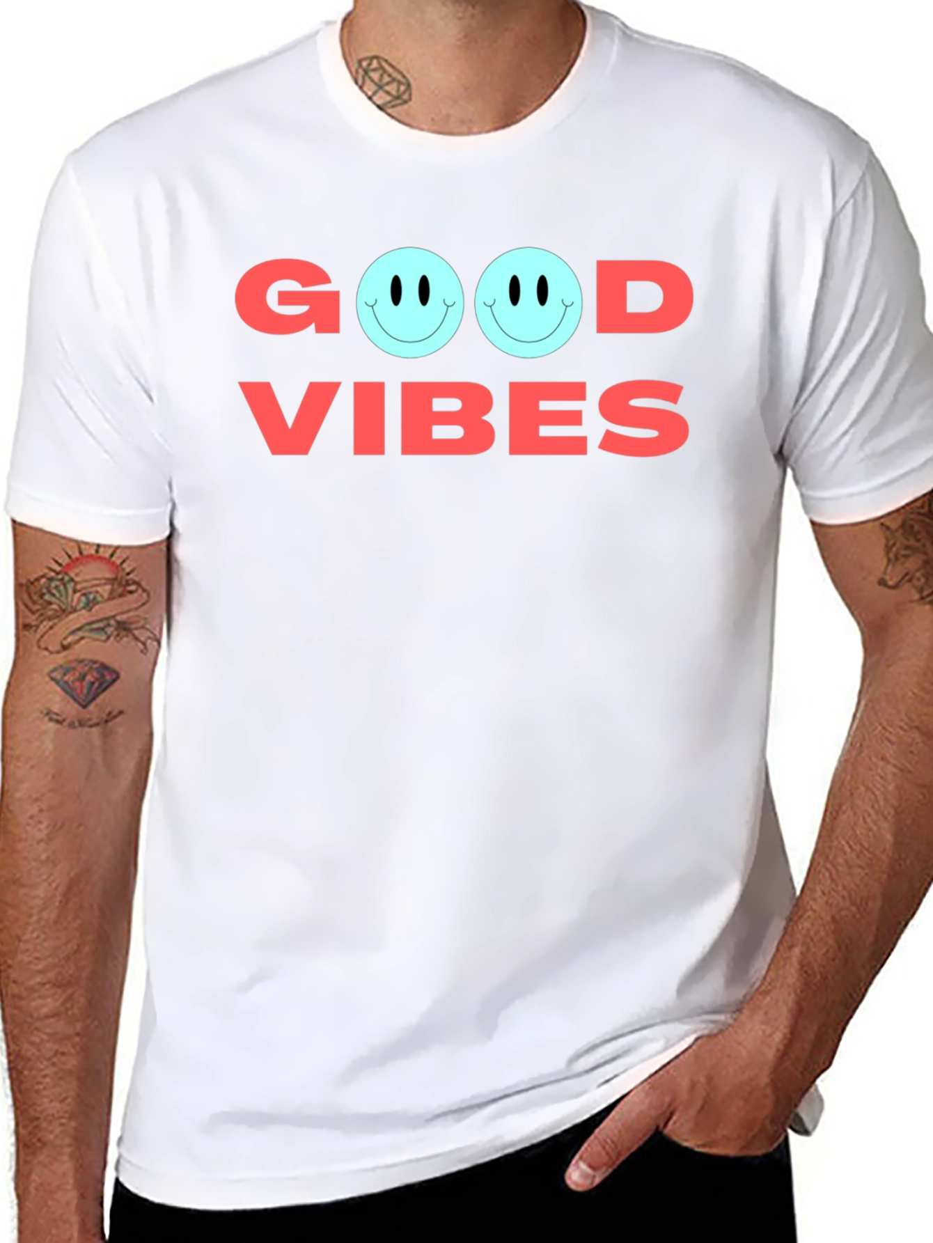 Good Vibes Graphic Tee - Soft Cotton Casual Shirt