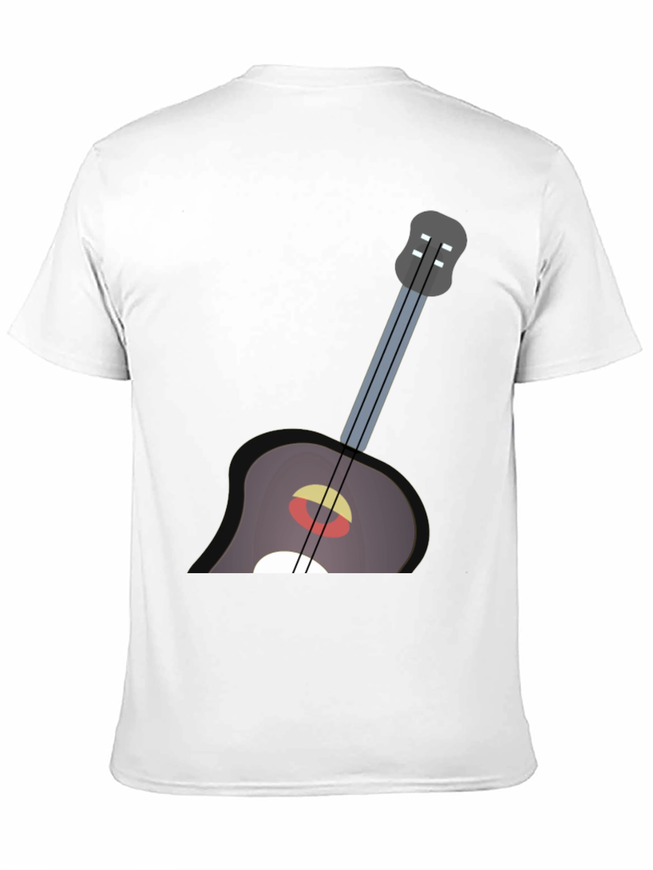 Guitar Graphic Tee - Black Cotton Casual Shirt