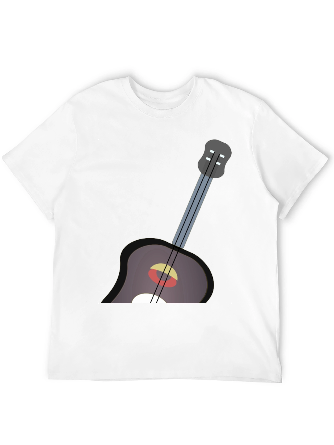 Guitar Graphic Tee - Black Cotton Casual Shirt