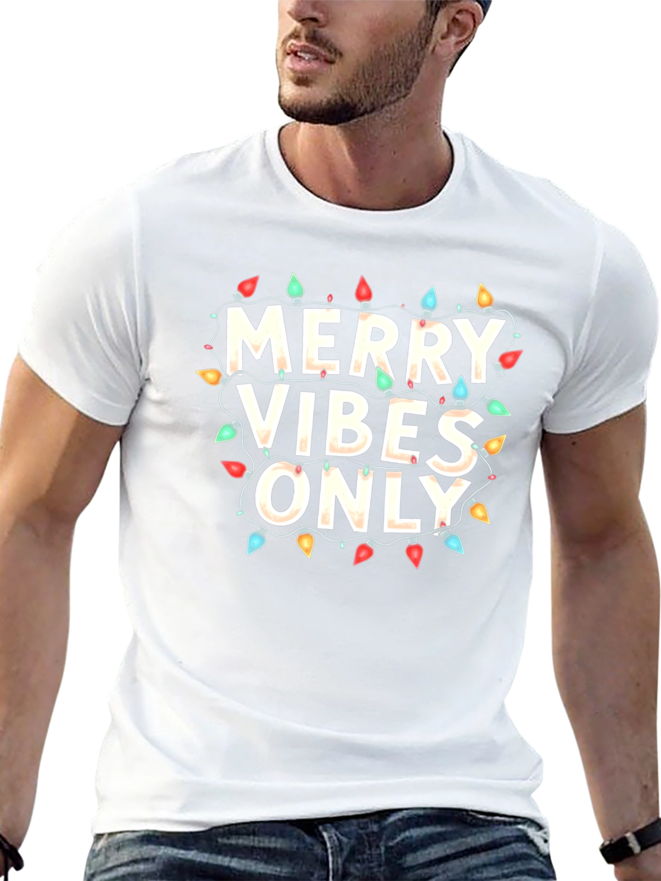 Merry Vibes Only Christmas Lights T-Shirt