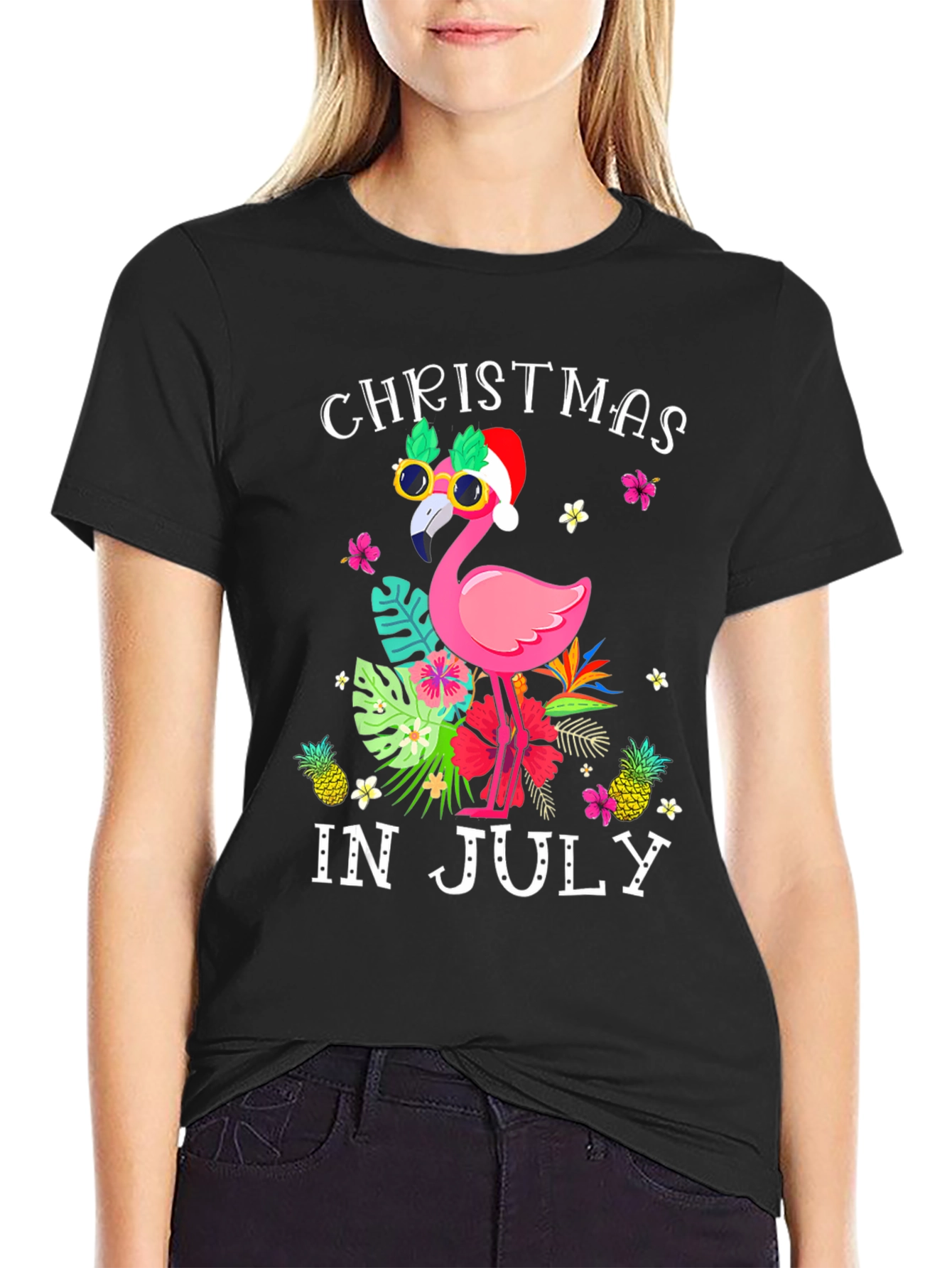 Christmas in July Flamingo Tee