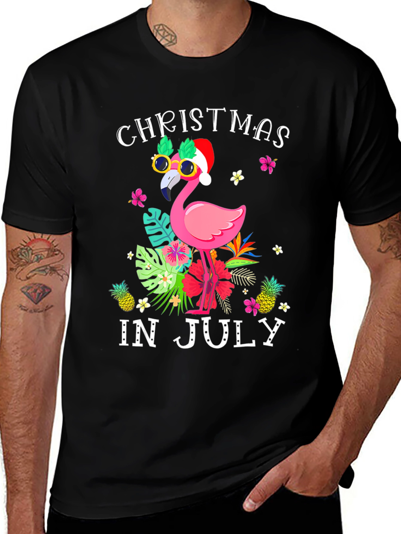 Christmas in July Flamingo Tee