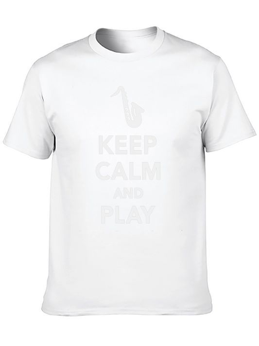 Keep Calm and Play Saxophone Black T-Shirt