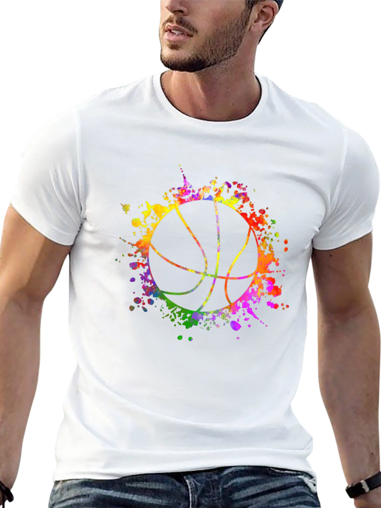 Watercolor Basketball Graphic Tee