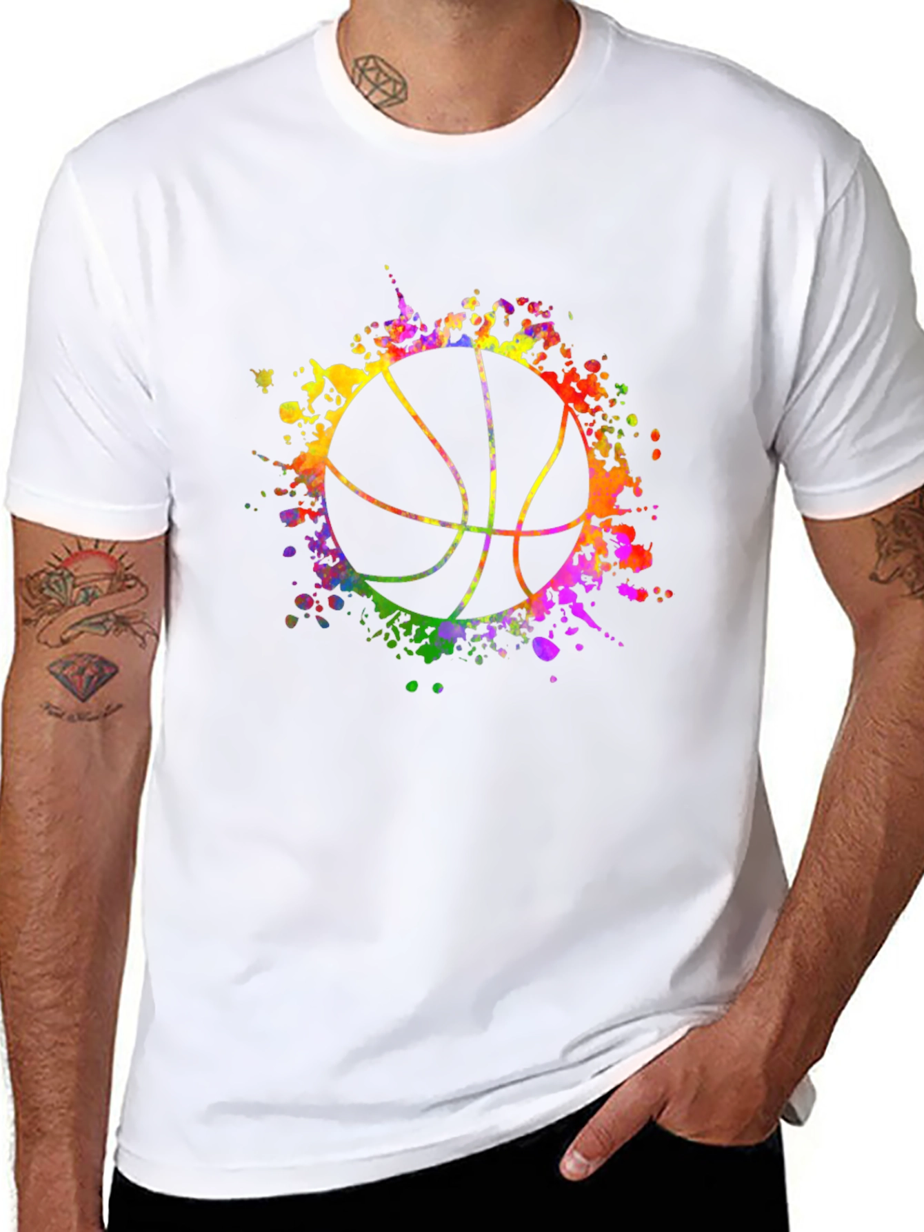 Watercolor Basketball Graphic Tee
