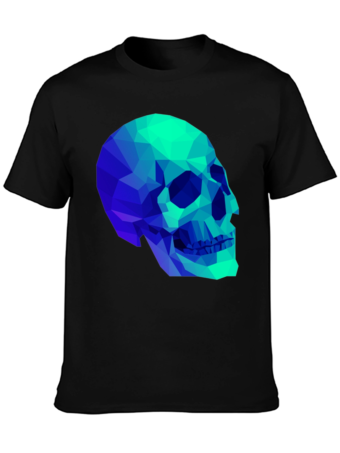 Geometric Skull Graphic Black T-Shirt