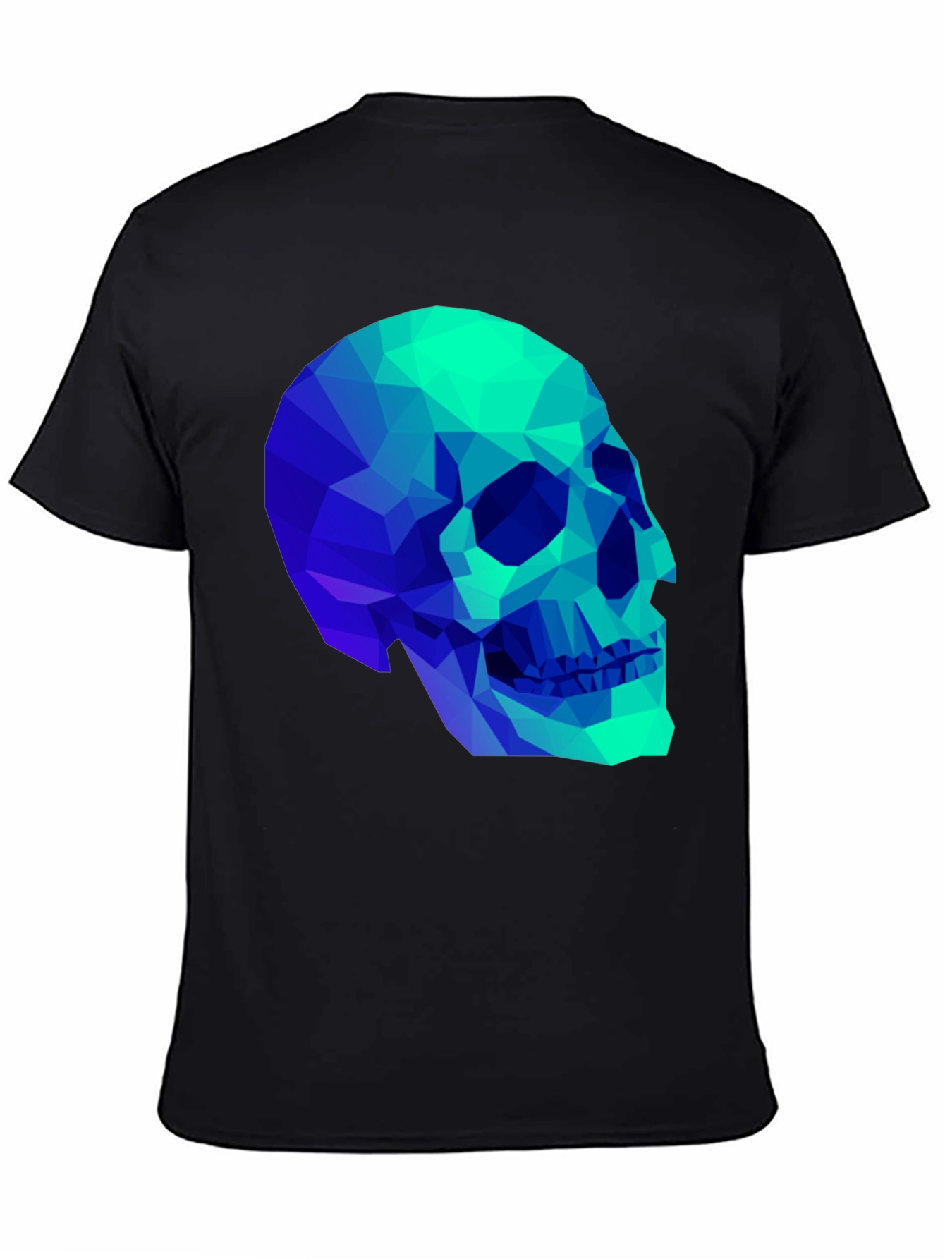 Geometric Skull Graphic Black T-Shirt