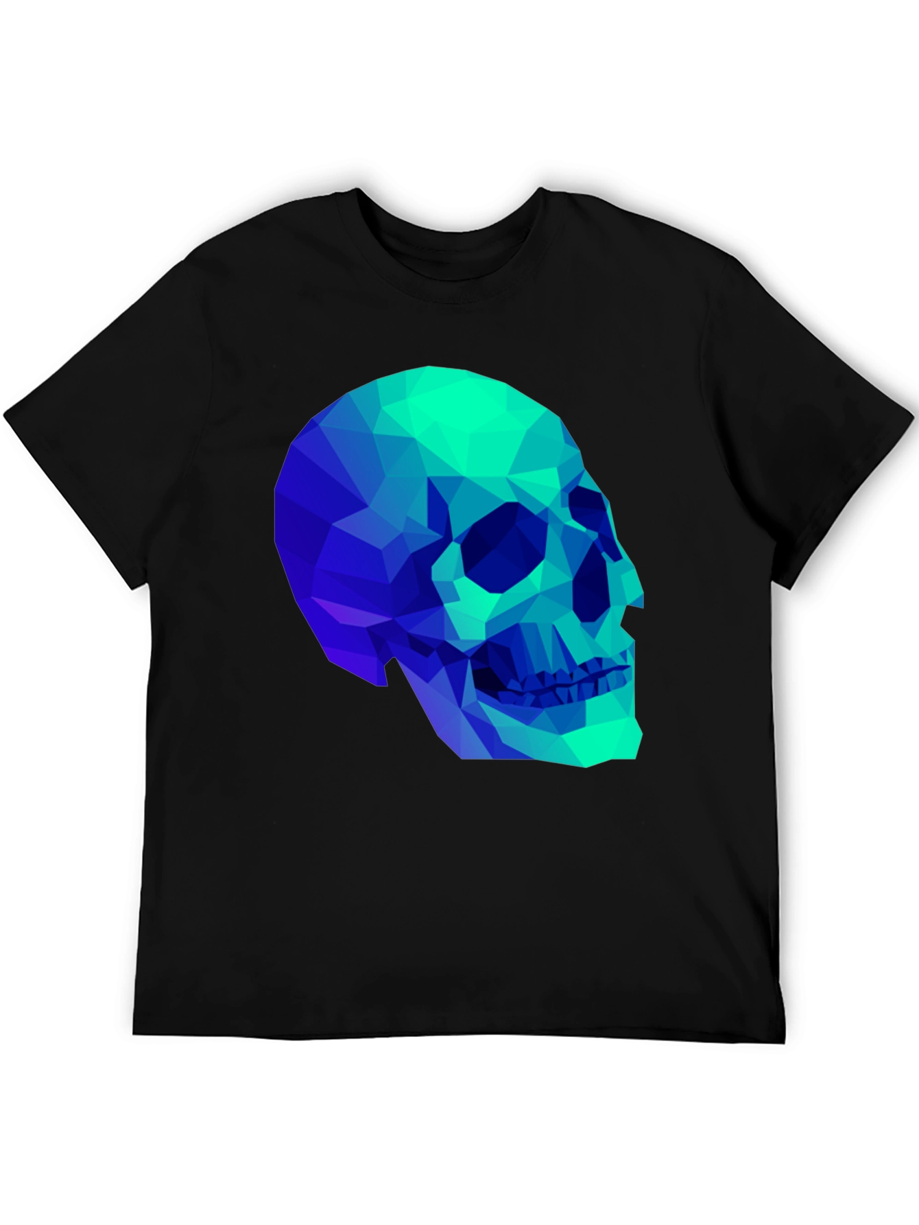 Geometric Skull Graphic Black T-Shirt
