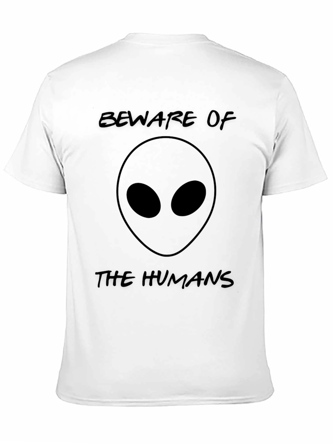 Beware of the Humans Alien Graphic Tee - Black