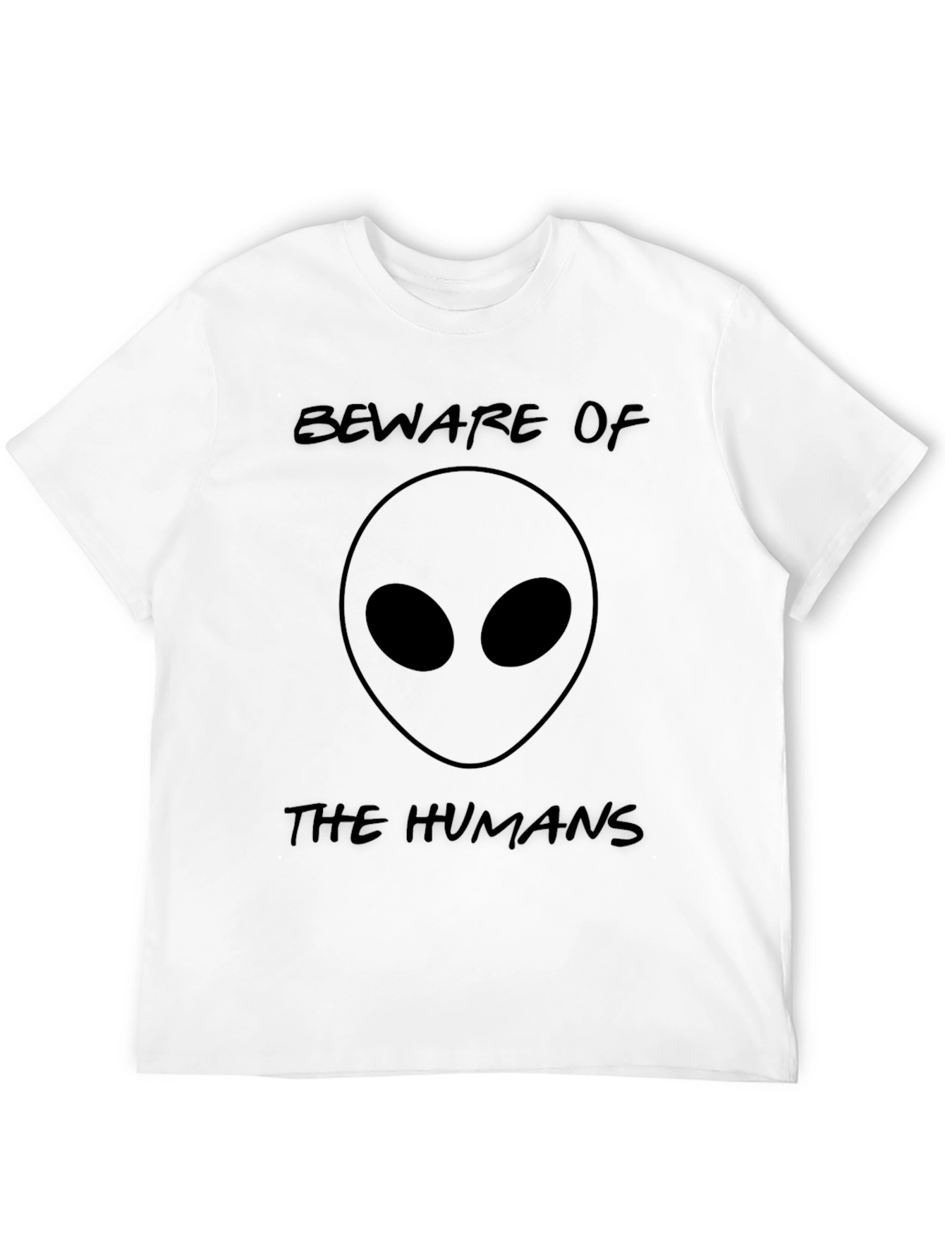 Beware of the Humans Alien Graphic Tee - Black