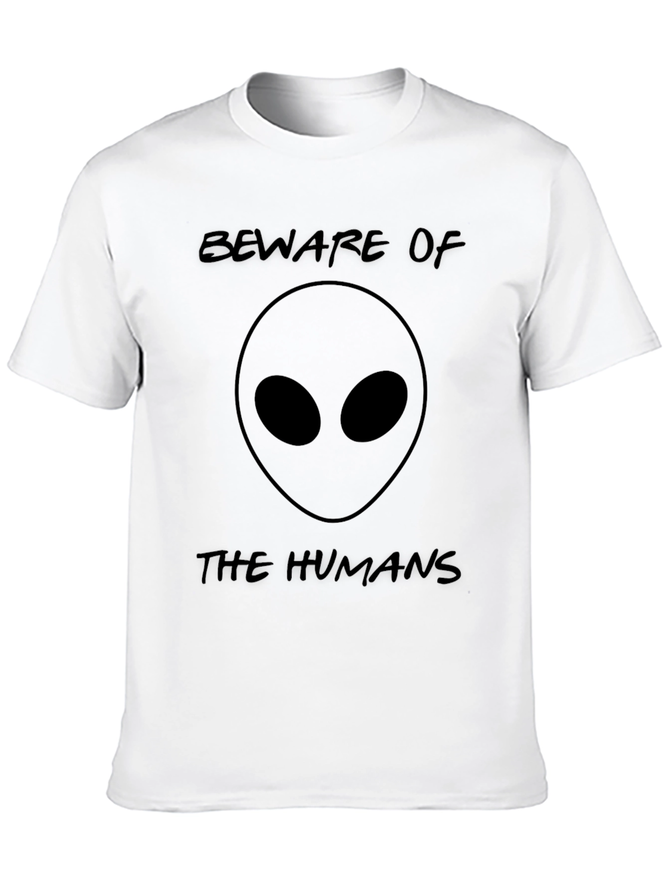 Beware of the Humans Alien Graphic Tee - Black