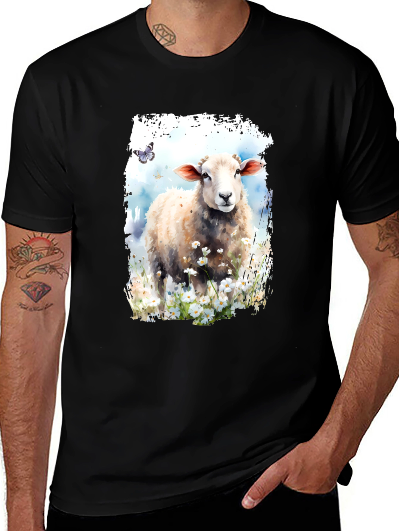 Sheep Meadow Black Graphic Tee