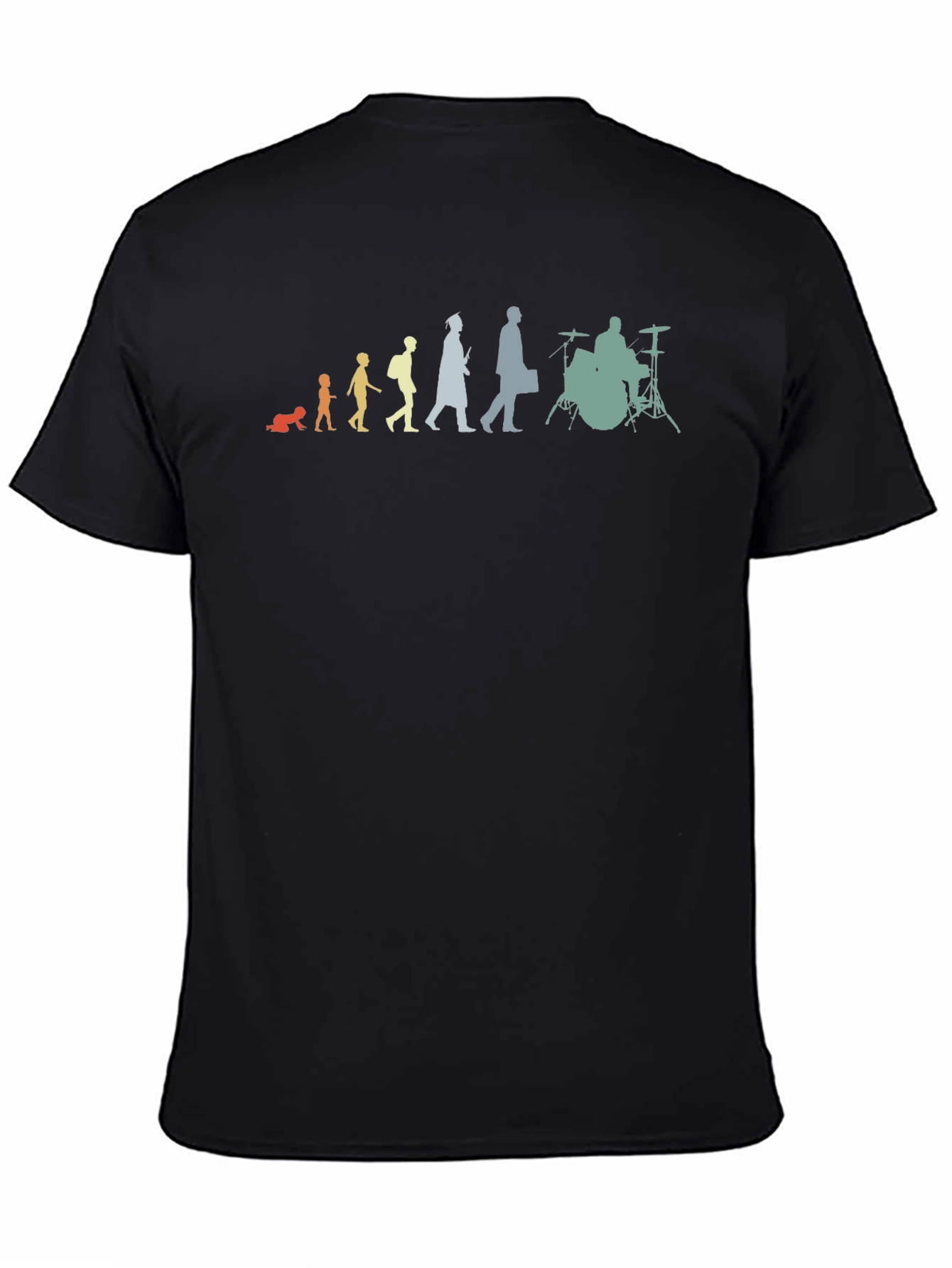 Evolution of a Drummer Black T-Shirt