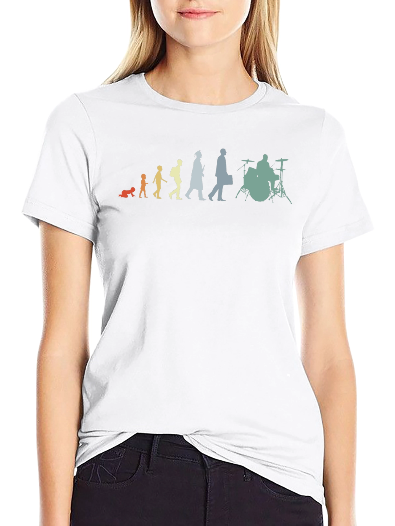 Evolution of a Drummer Black T-Shirt
