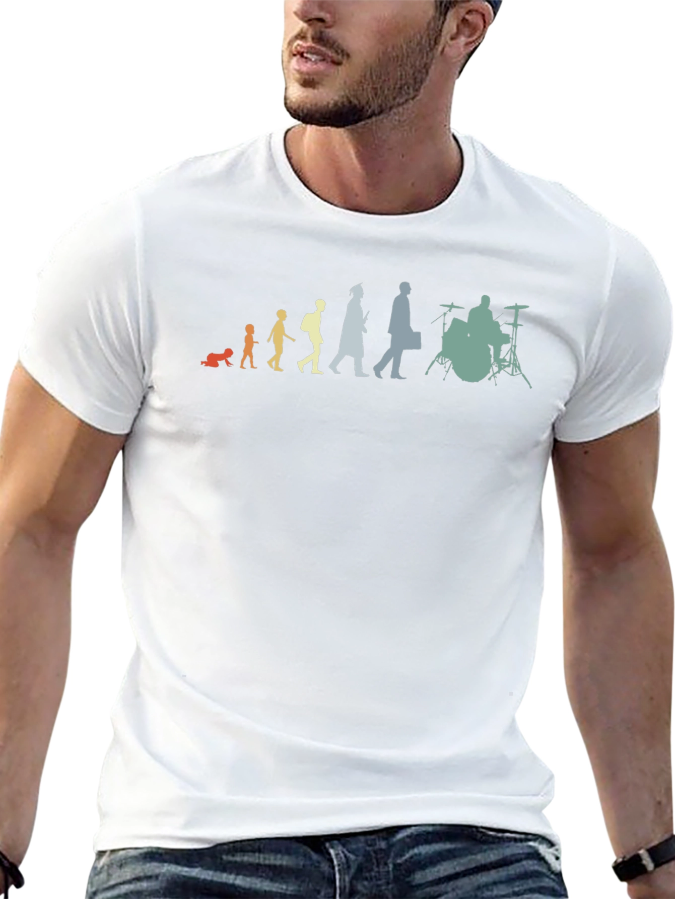 Evolution of a Drummer Black T-Shirt