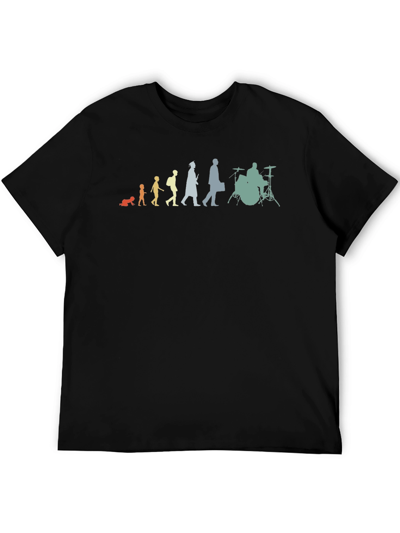 Evolution of a Drummer Black T-Shirt