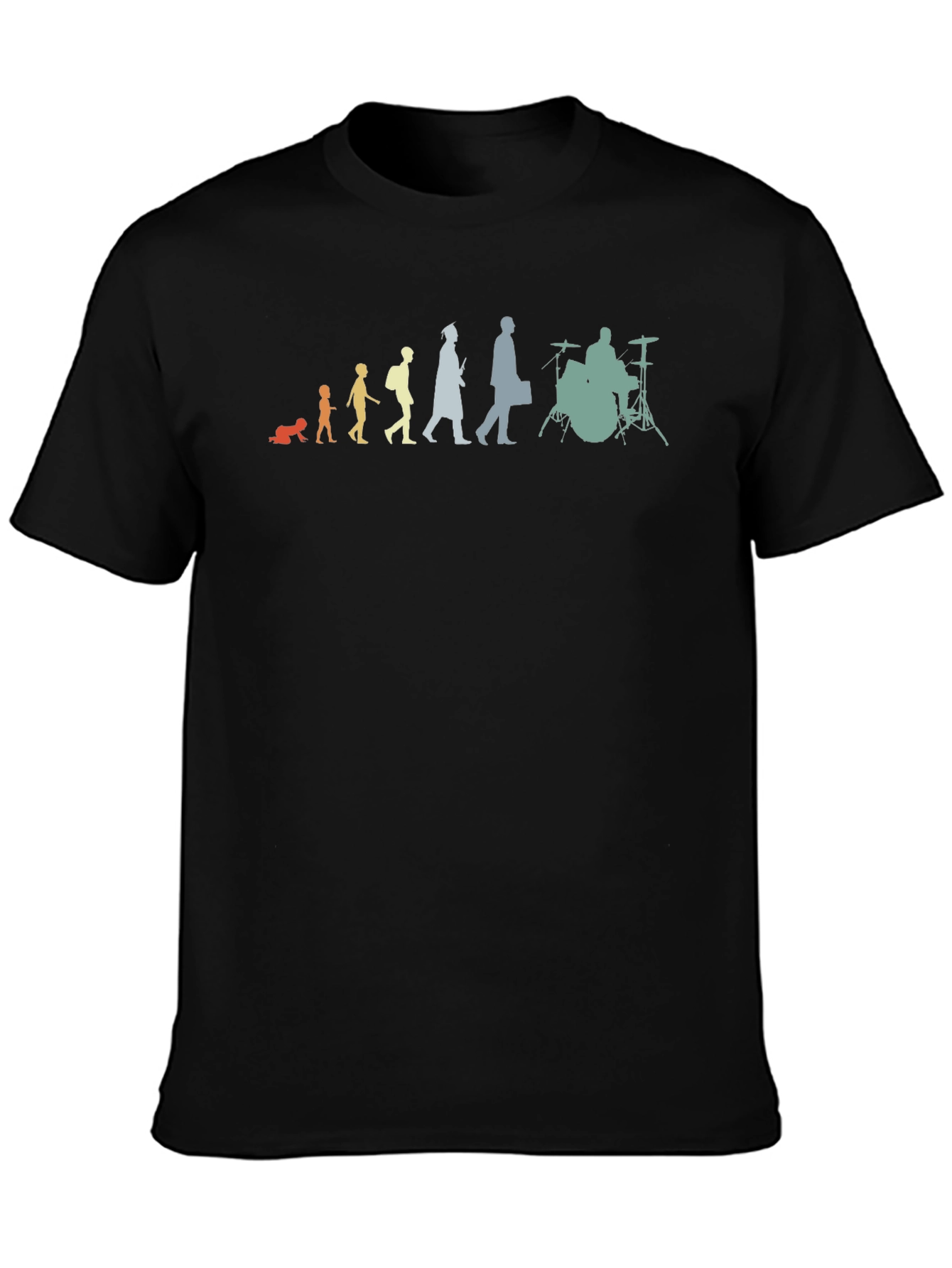 Evolution of a Drummer Black T-Shirt