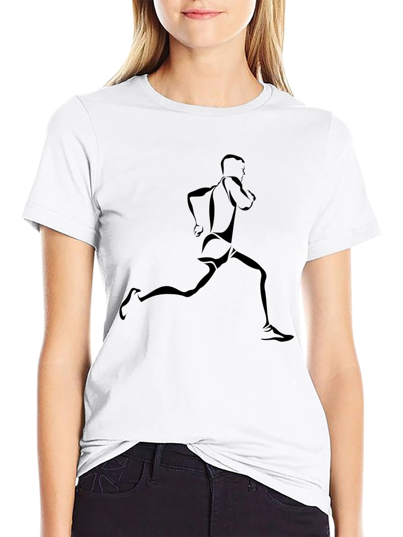 Mens Black Runner Graphic Tee
