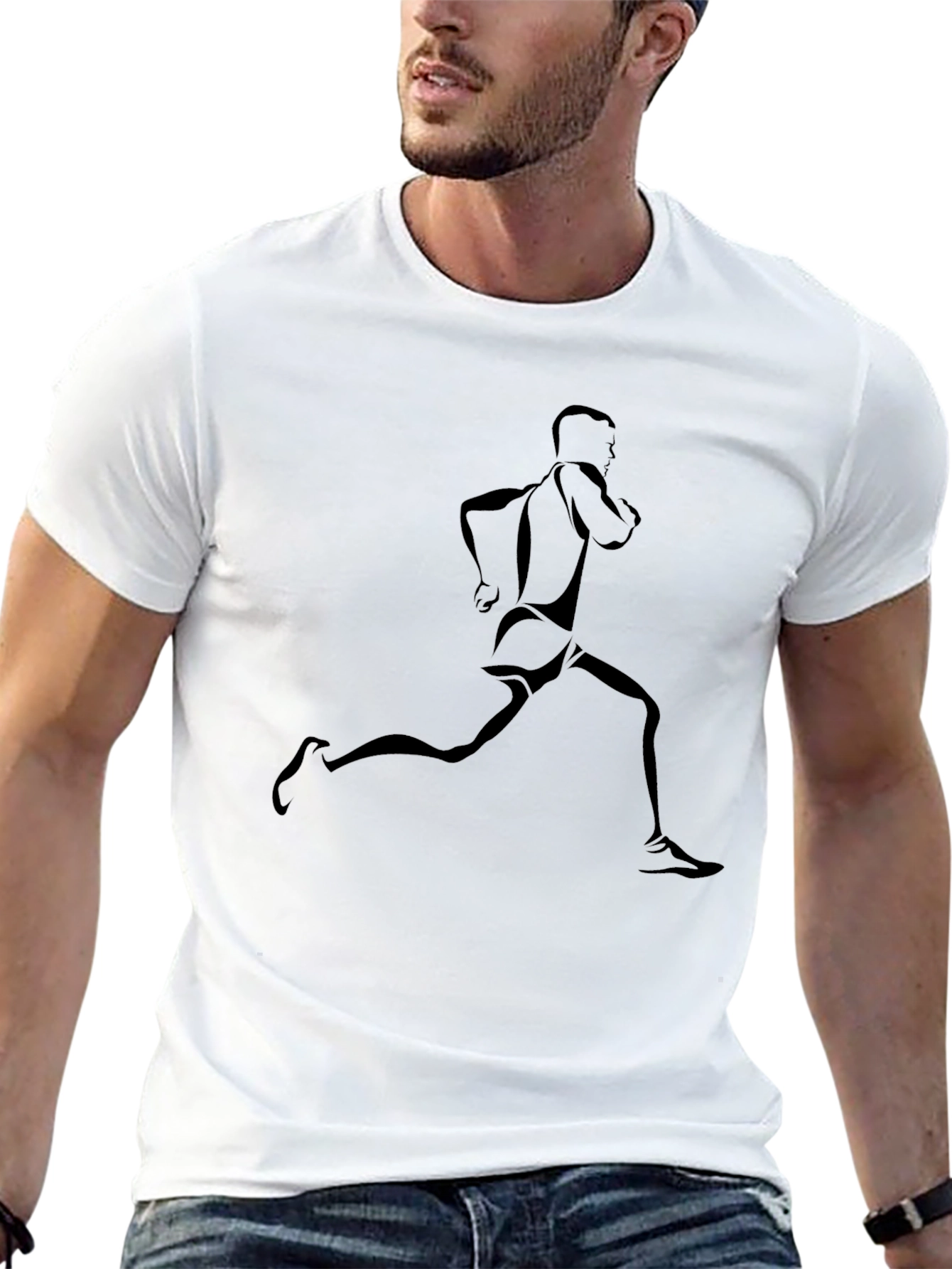 Mens Black Runner Graphic Tee