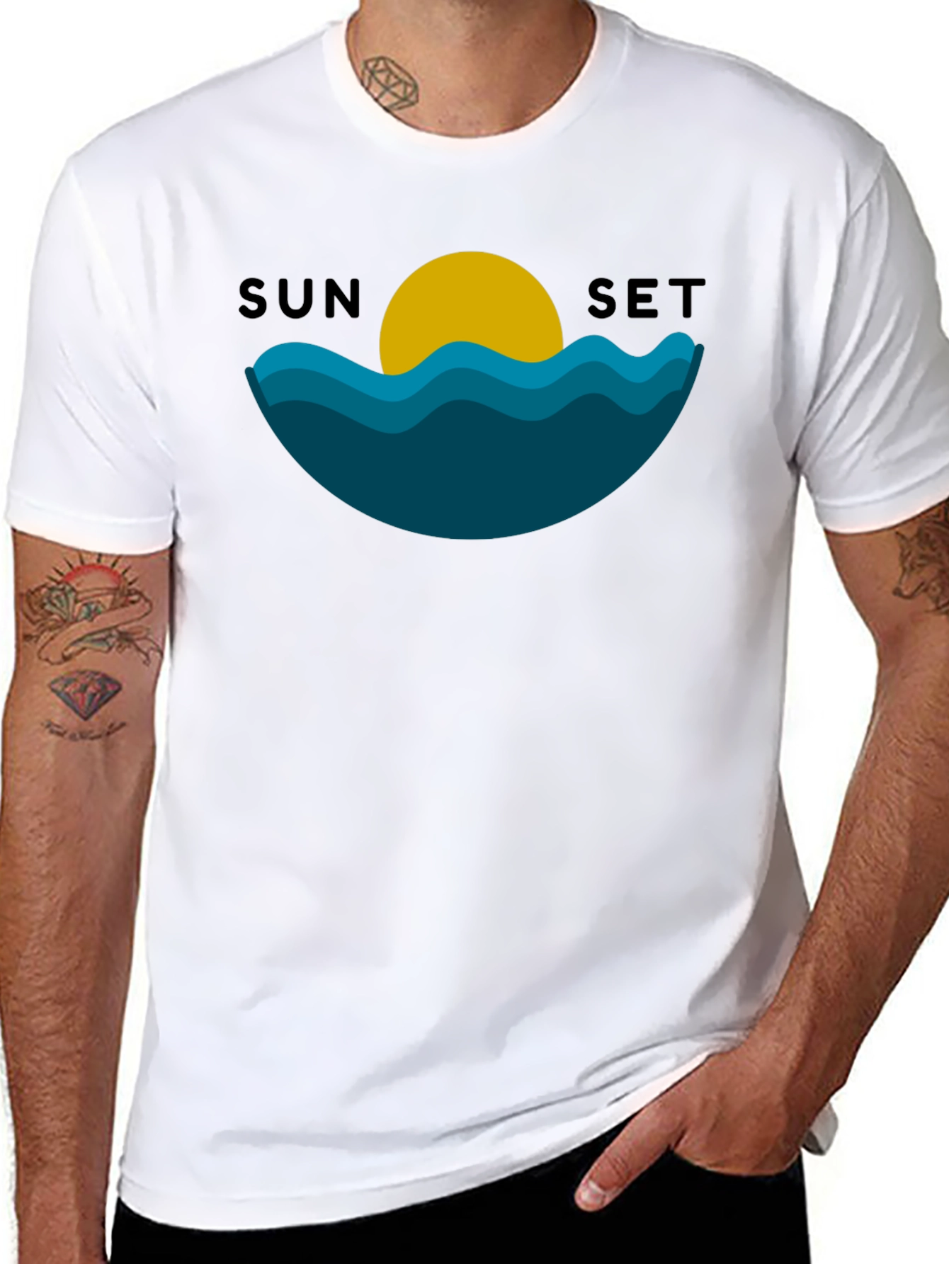 Sunset Graphic Black T-Shirt