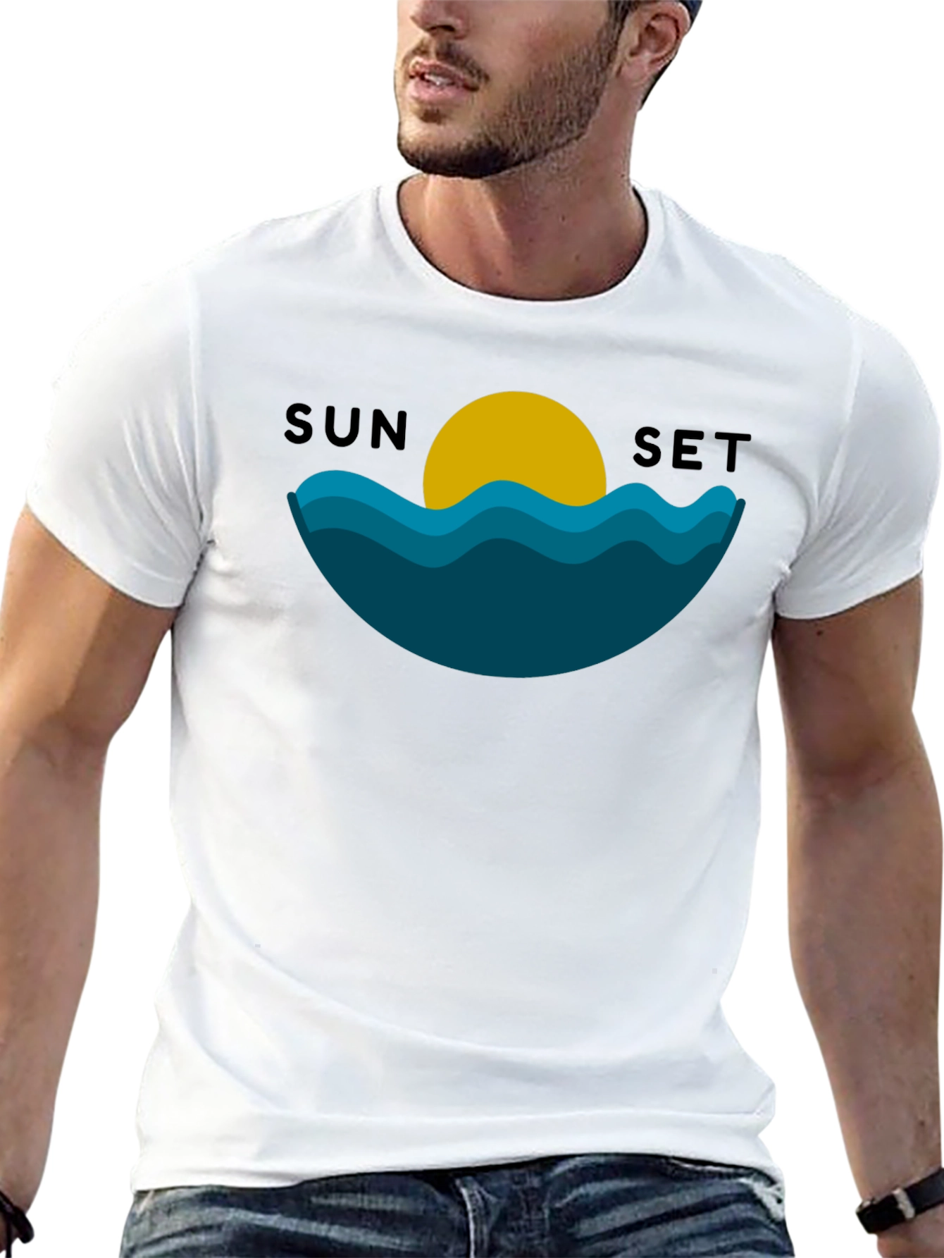 Sunset Graphic Black T-Shirt
