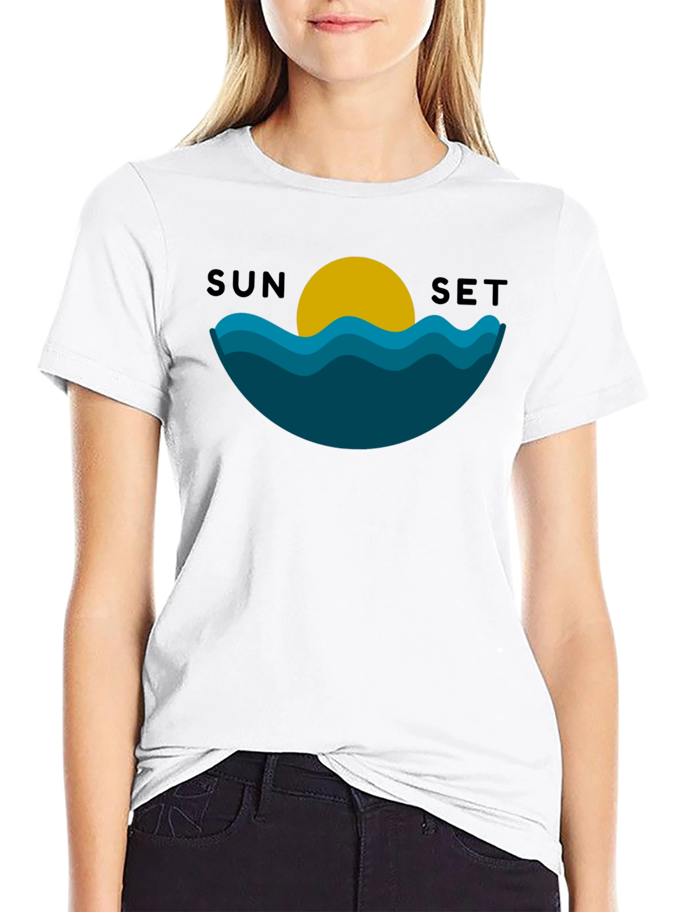 Sunset Graphic Black T-Shirt