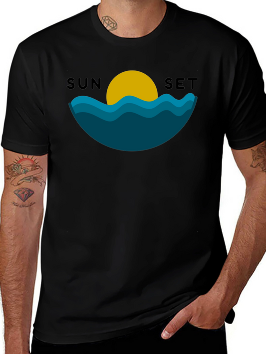 Sunset Graphic Black T-Shirt