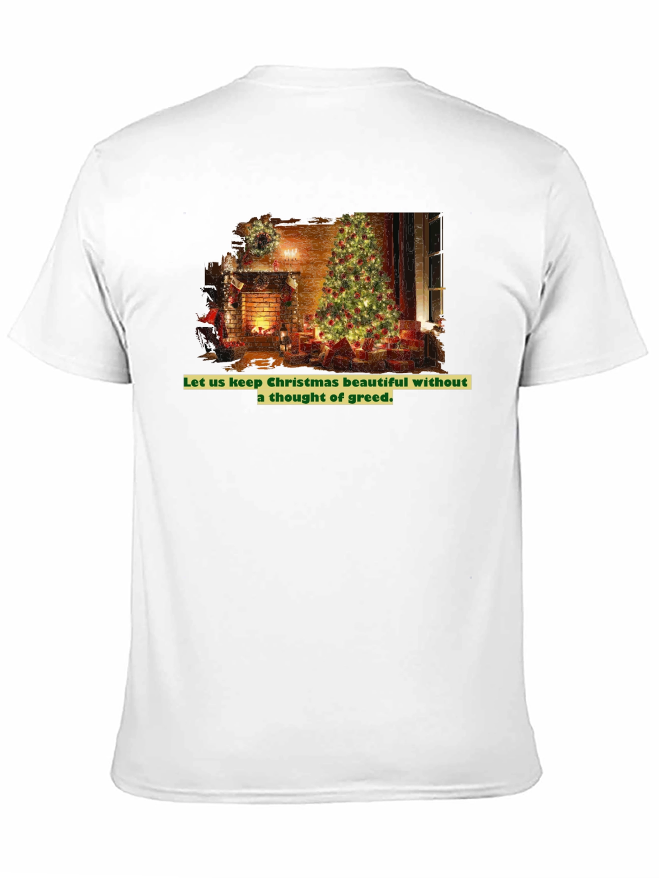 Festive Christmas Tree T-Shirt - No Greed