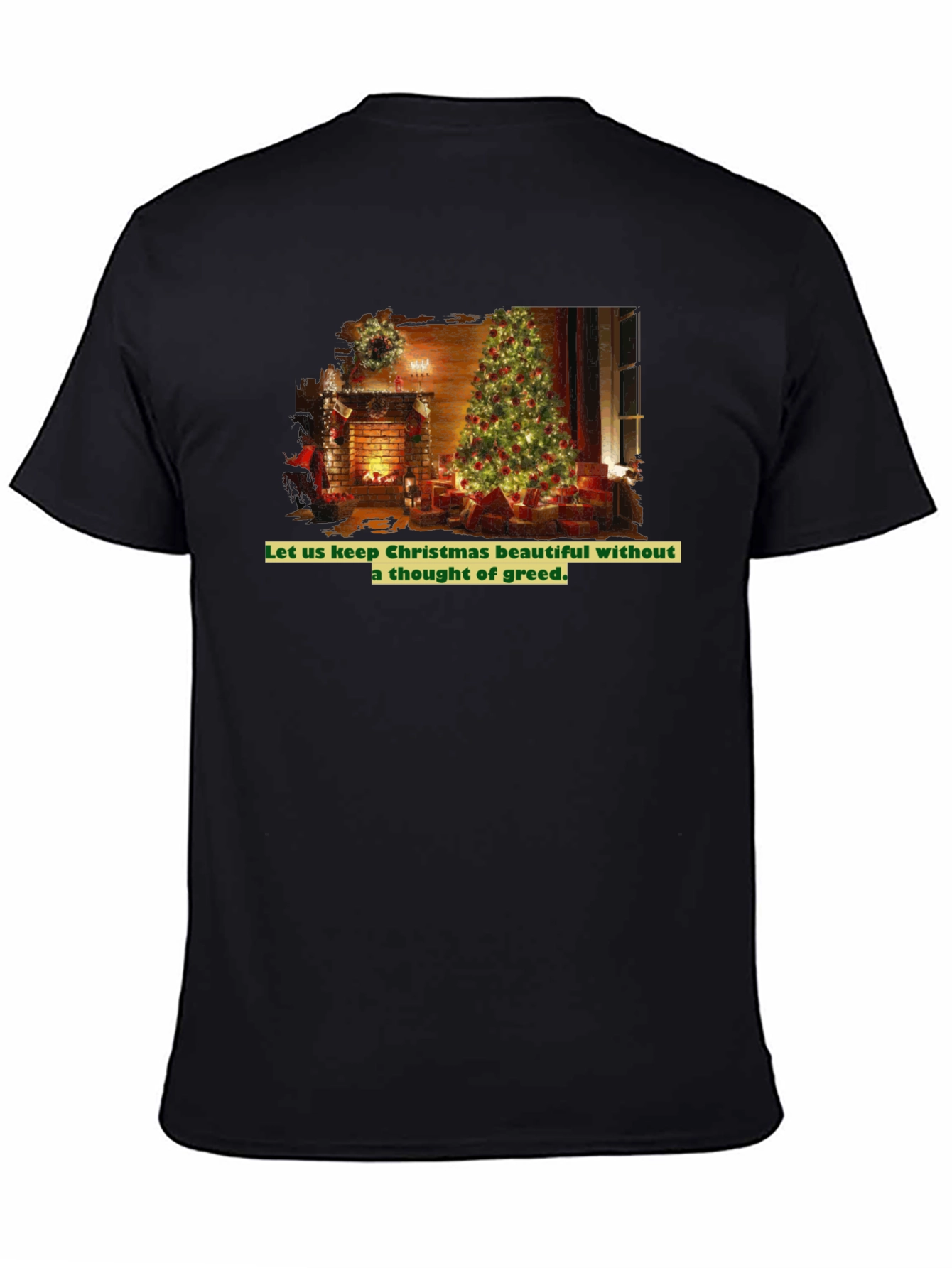 Festive Christmas Tree T-Shirt - No Greed